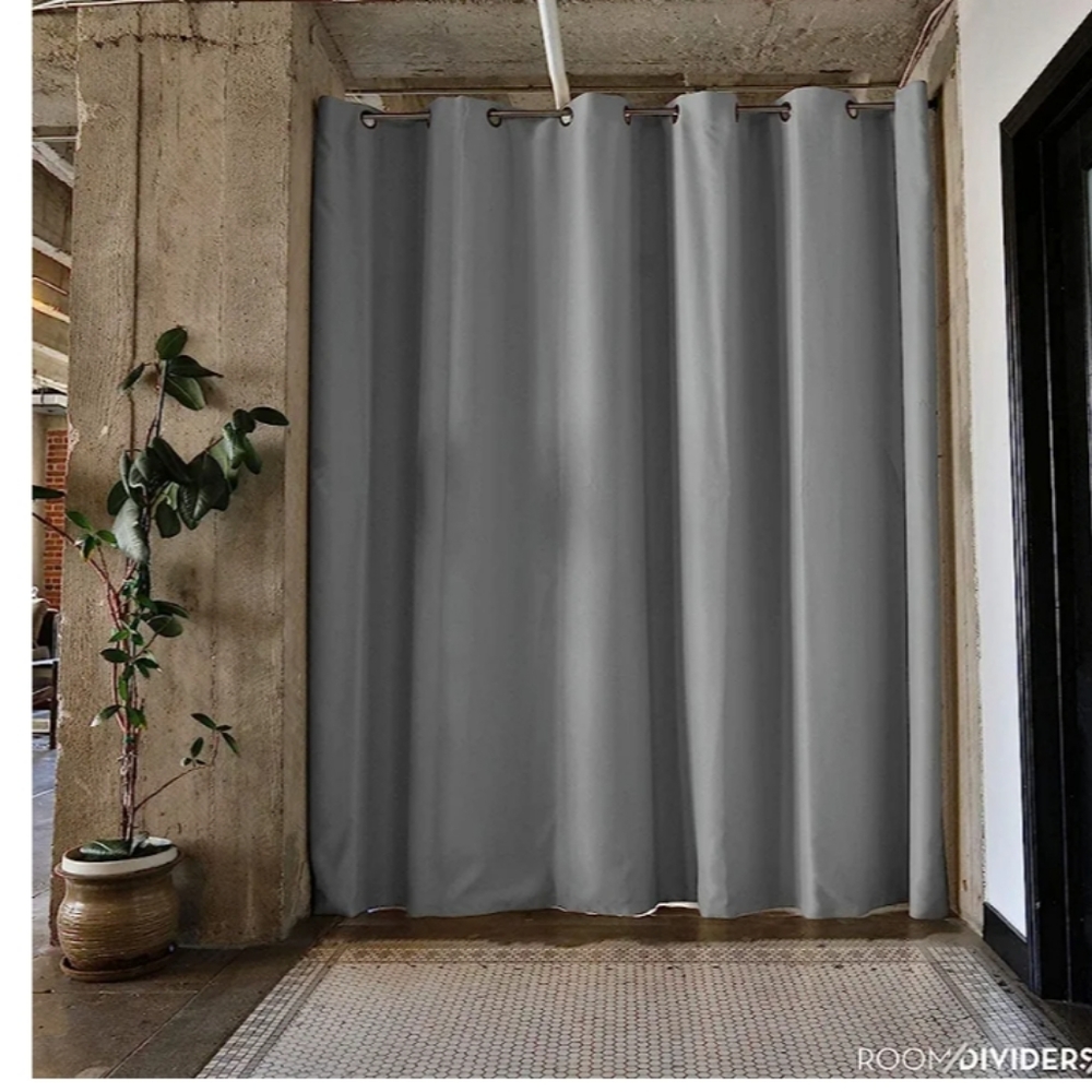 Premium Room Divider Blackout Curtain Drape ,1pc 8ft Tall x 5ft Wide Gray